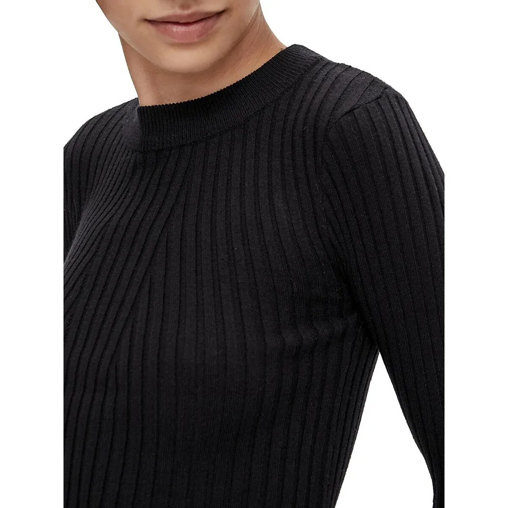 Crista Slim-Fit Directional Rib-Knit Top