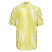 Striped Notch Collar Short-Sleeve Shirt