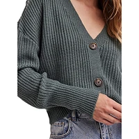 V-Neck Blouson-Sleeve Cardigan