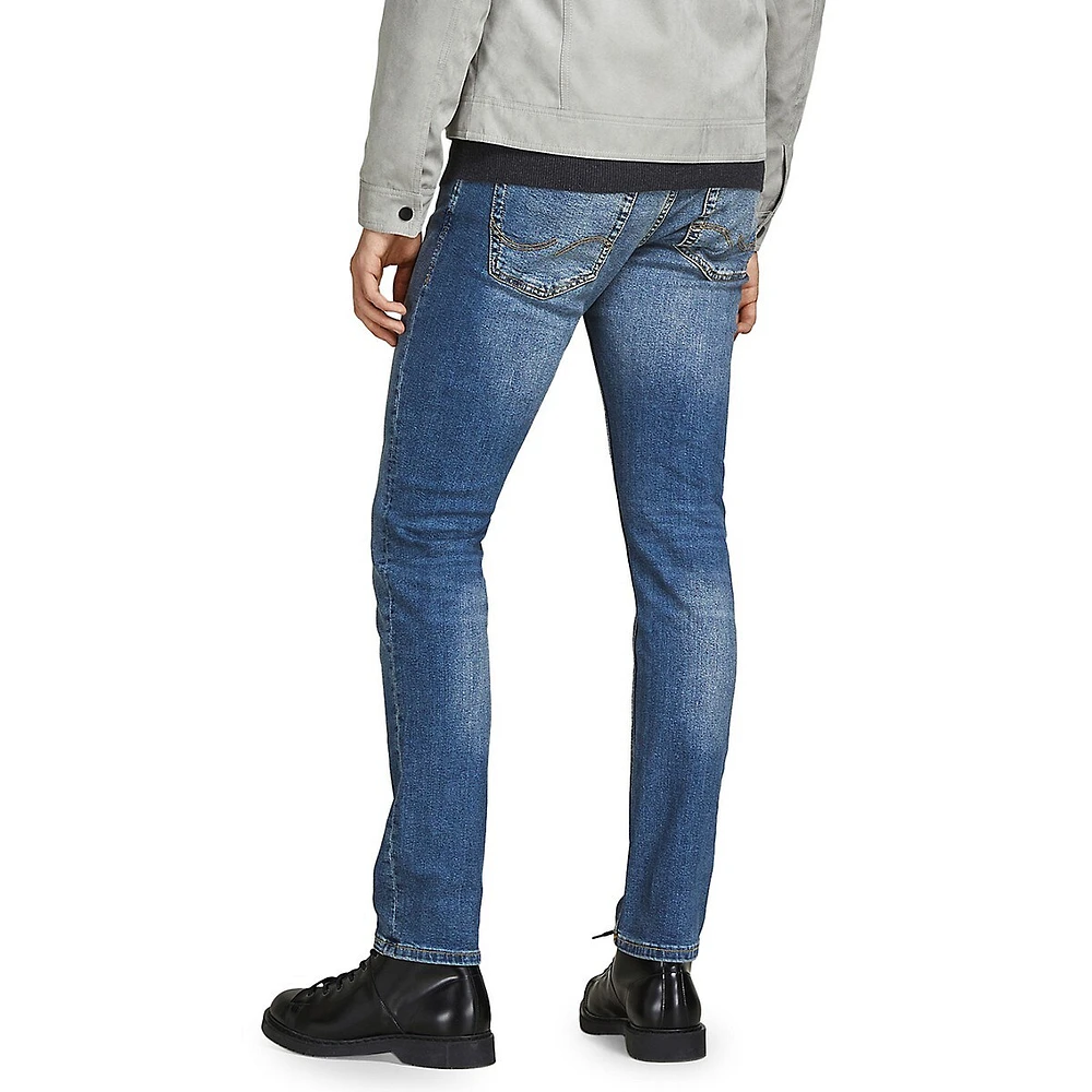 Glenn Slim-Fit Low-Rise Stonewashed Jeans