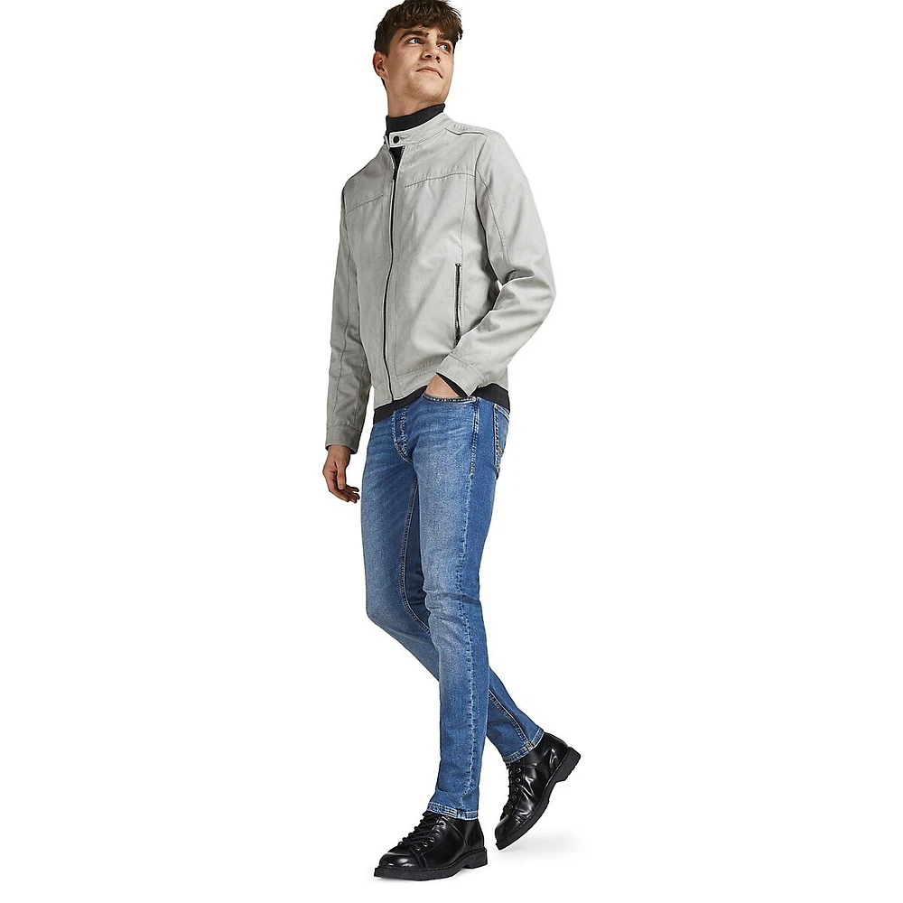 Glenn Slim-Fit Low-Rise Stonewashed Jeans