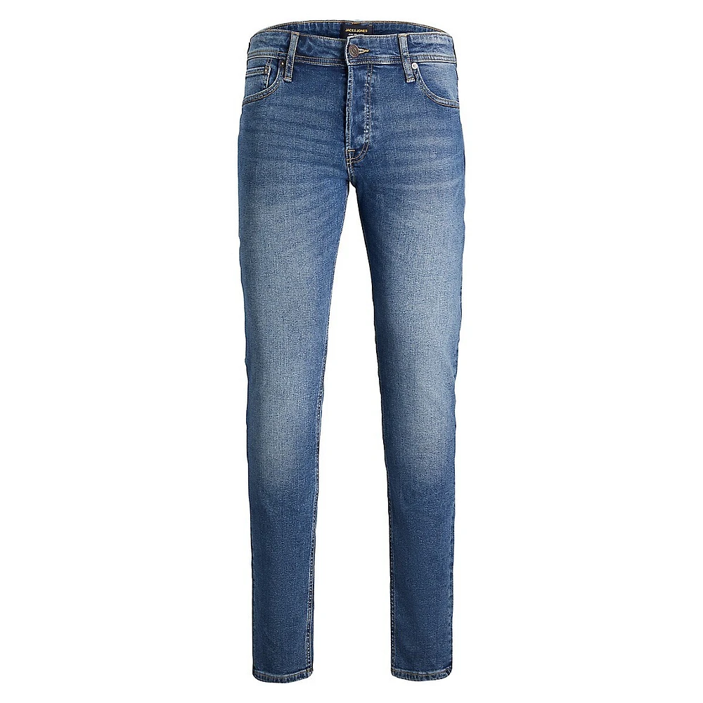 Glenn Slim-Fit Low-Rise Stonewashed Jeans