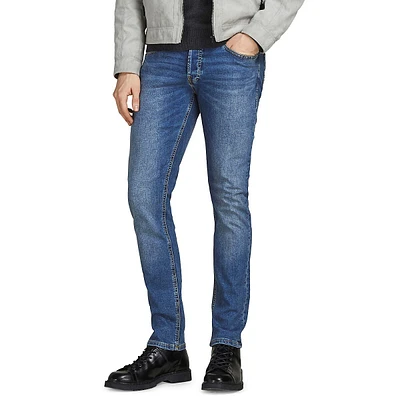 Glenn Slim-Fit Low-Rise Stonewashed Jeans