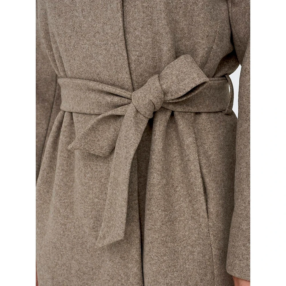 High-Neck Belted Coat