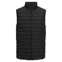 Quilted Mockneck Zip Vest