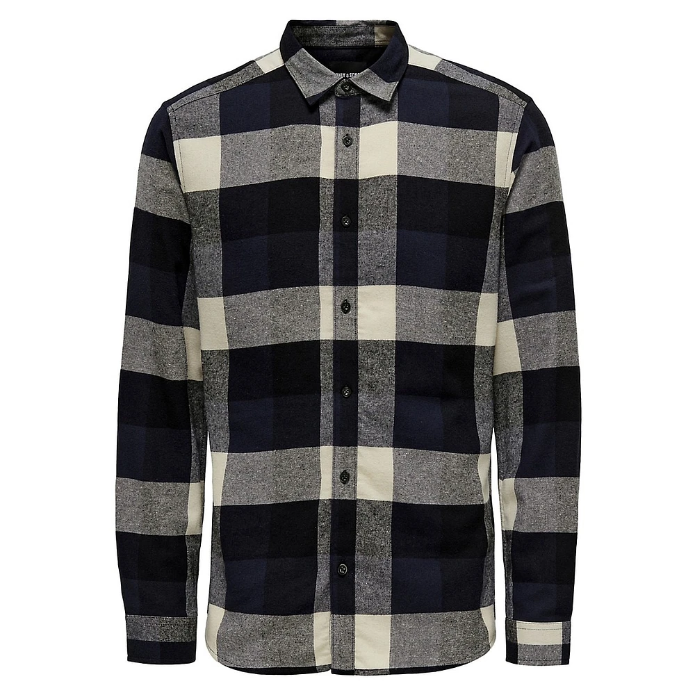 Long-Sleeve Check Cotton Shirt