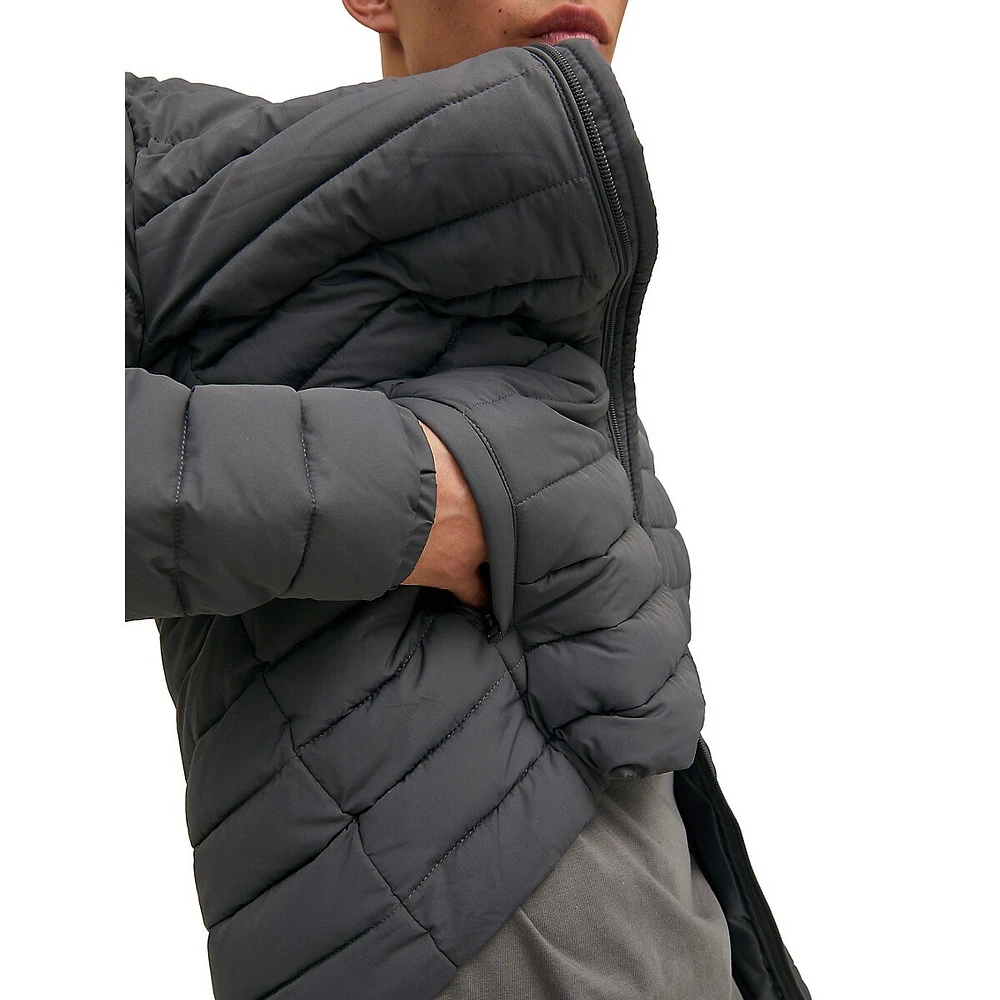 Stand Collar Windproof Puffer Jacket