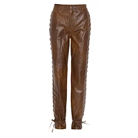 Pantalon à lacets en simili-cuir usé Kennedy