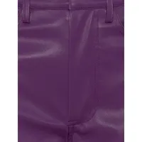 High-Waist Straight Faux Leather Pants