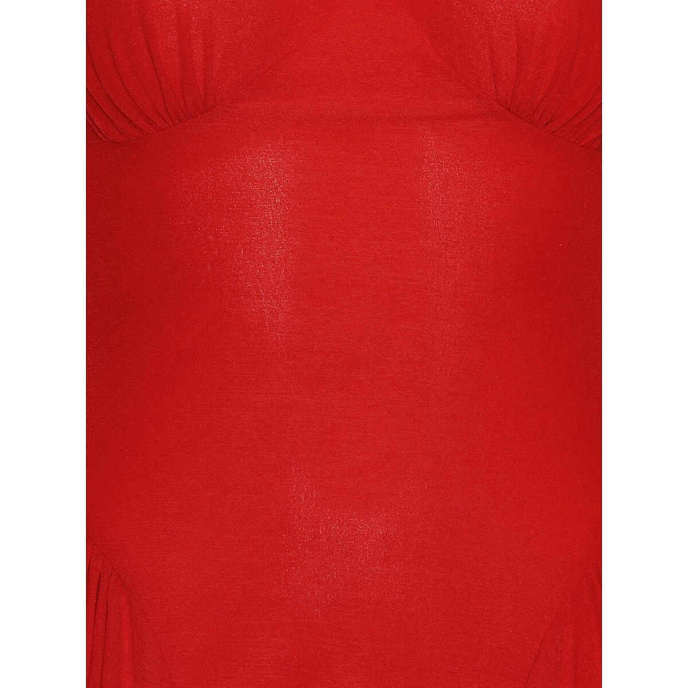 V-Neck Corset Maxi Dress