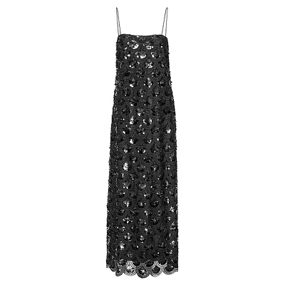 Robe longue à sequins