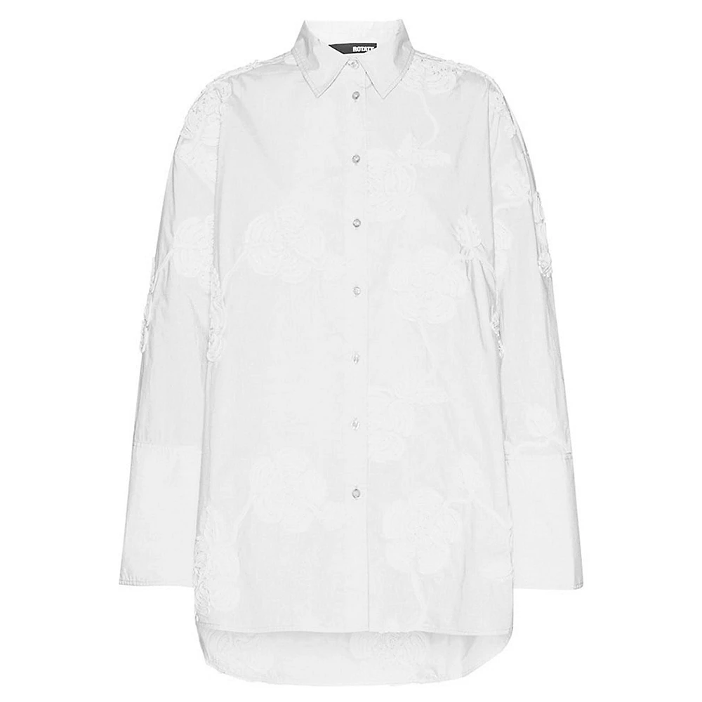 Chemise oversize à fleurs en coton biologique