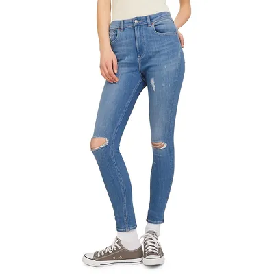 Vienna Skinny-Fit Hight-Waist Distressed Jeans