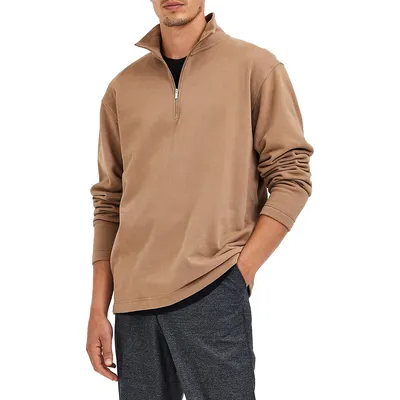 Keiran Quarter-Zip Cotton Sweatshirt