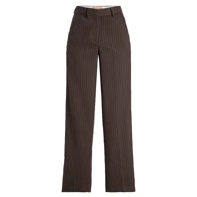 Mary Pinstripe High-Waist Regular-Fit Pants