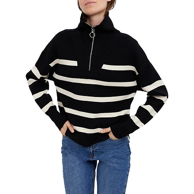Saba Striped Mockneck Sweatshirt