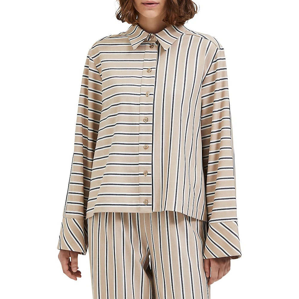 Parsia Striped Long-Sleeve Shirt