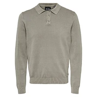 Mason Washed Knit Polo Sweater