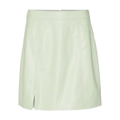 Miley Peri High-Waist Faux-Leather Skirt