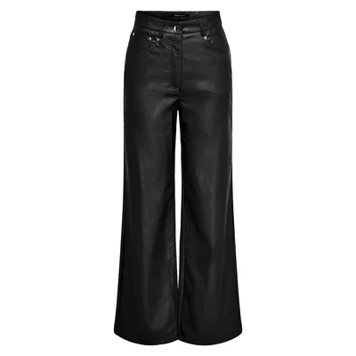 Hope Mady Wide-Leg Faux-Leather Pants