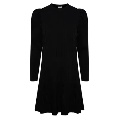 Elina Long-Sleeve Knitted Mini Dress