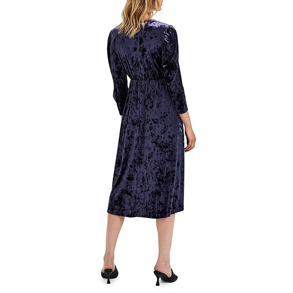 Lucy Velour Midi Wrap Dress