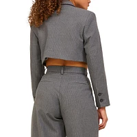 Hazy Pinstripe Cropped Blazer