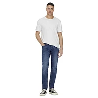 Loom Medium Blue Denim Mid-Rise Slim-Fit Jeans