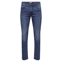 Loom Medium Blue Denim Mid-Rise Slim-Fit Jeans