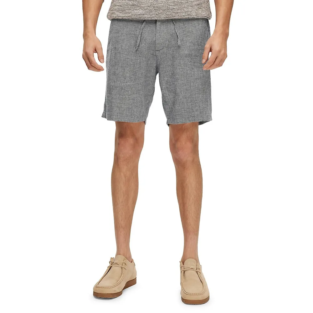 Selected Homme Organic Cotton-Linen-Blend Shorts