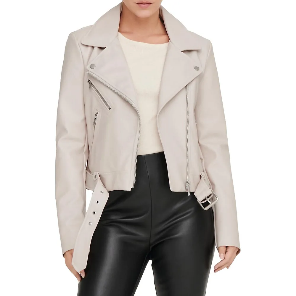 Vera Faux Leather Biker Jacket