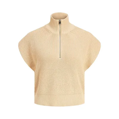 Florence Half-Zip Ribbed Sweater Vest