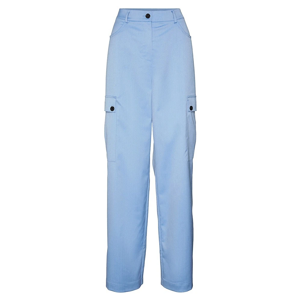 Drewie High-Rise Wide-Leg Cargo Pants