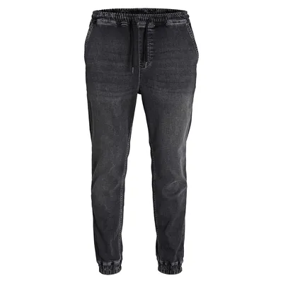 Tapered-Fit Elasticated Jeans