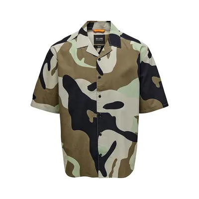 Chemise décontractée à nouer motif camouflage