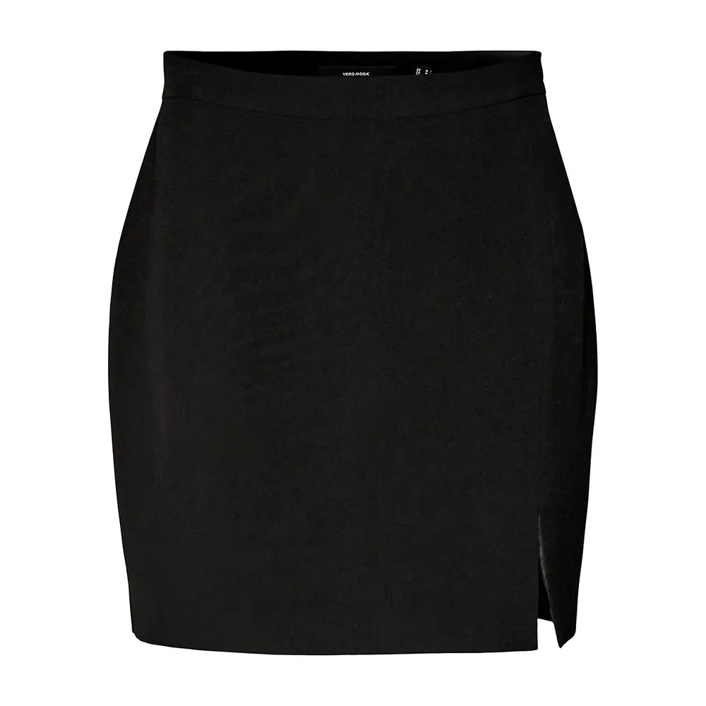 Troian Side-Slit Short Skirt