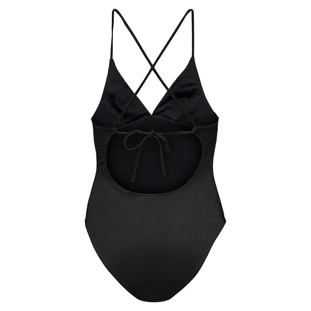 ONLY Bobby Crossback Rib-Knit One-Piece Swimsuit