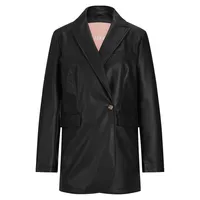 Mary Faux Leather Blazer