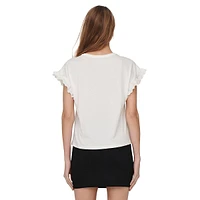 Eyelet-Sleeve T-Shirt