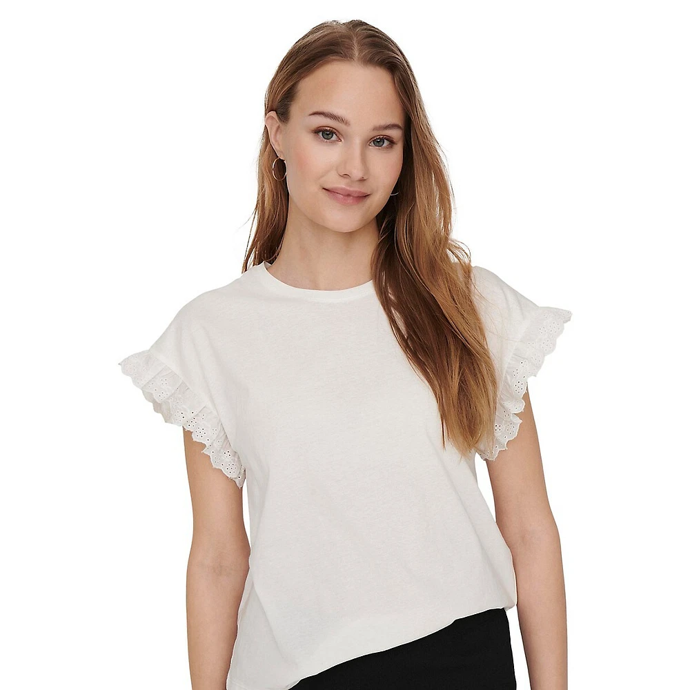 Eyelet-Sleeve T-Shirt