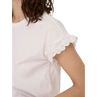 Eyelet-Sleeve T-Shirt