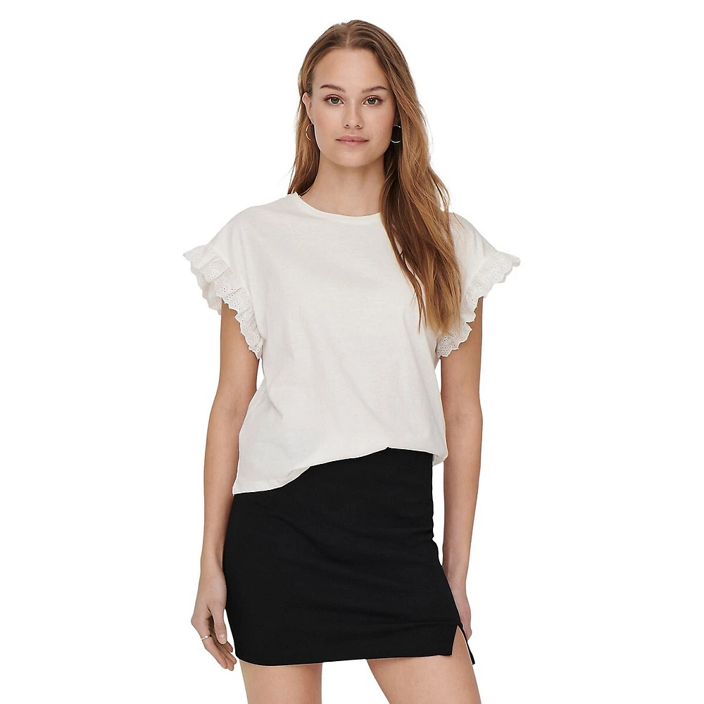 Eyelet-Sleeve T-Shirt