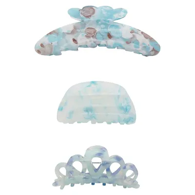 3-Pack Claw Hairclip Set