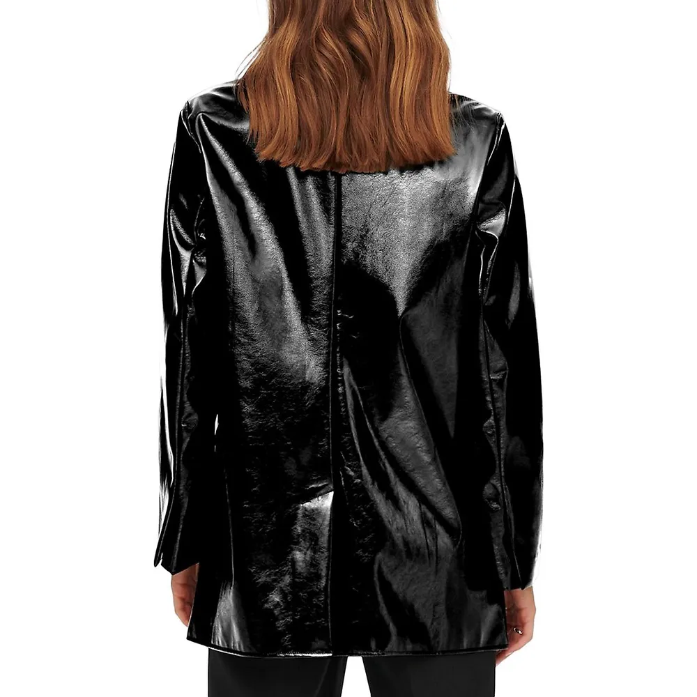 Lana Ruth Vinyl Oversized Blazer