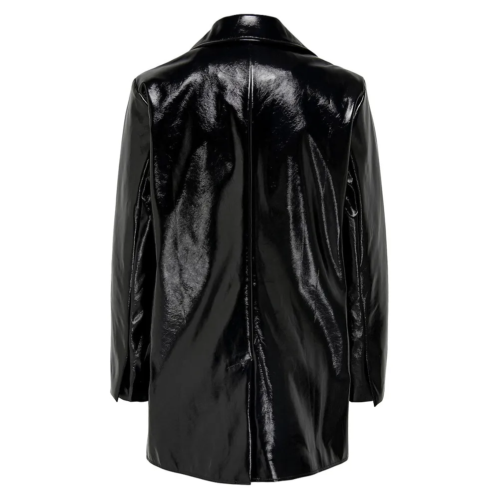 Lana Ruth Vinyl Oversized Blazer