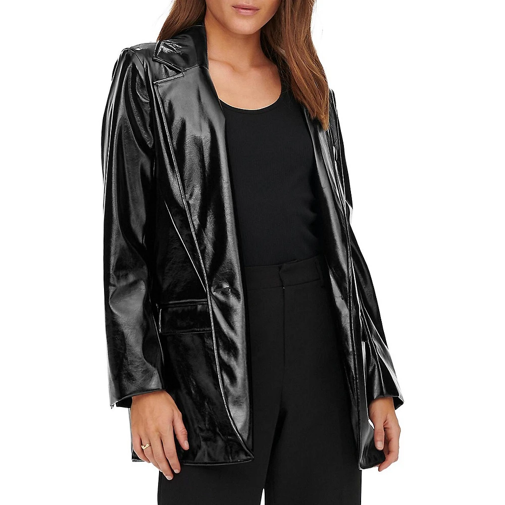 Lana Ruth Vinyl Oversized Blazer