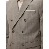 Elon Slim-Fit Pinstriped Flex Double-Breasted Blazer