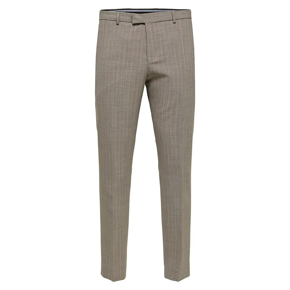 Elon Slim-Fit Pinstriped Flex Dress Pants