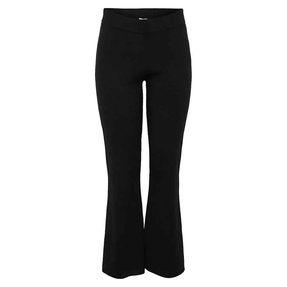 Nora High-Waist Flared Knit Pants