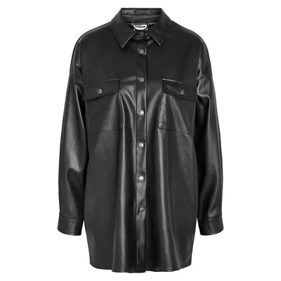 Flanny Relaxed Faux Leather Shirt
